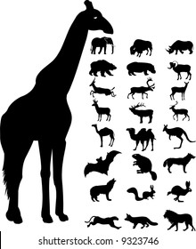 wild animals silhouette vector file