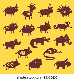 wild animals - silhouettes