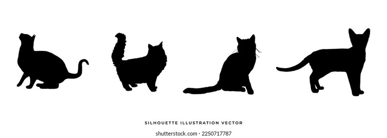 wild animals silhouettes vector illustration. Isolated animals