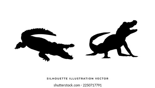 wild animals silhouettes vector illustration. Isolated animals