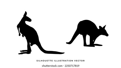 wild animals silhouettes vector illustration. Isolated animals