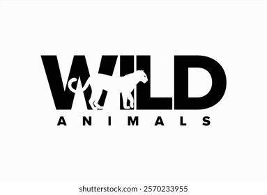 Wild animals Tiger silhouette logo design vector