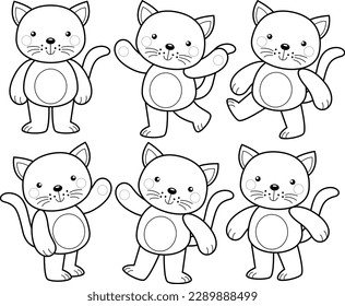 Wild animals vector coloring book set