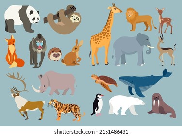 paquete de iconos vectoriales de animales salvajes