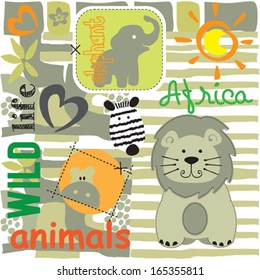 wild animals vector illustration