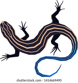 Wild animals Vector illustration of The five lined skink Isolated object Geometric style set