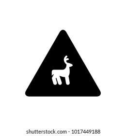 wild animals vector road sign icon