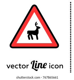 wild animals vector road sign icon