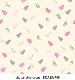 Wild animals vector seamless pattern with polar bear in the forest. Retro style background, cute vintage template for wrapping paper, web design, patchwork, sewing or sheet fabric