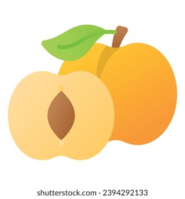 Wilde Aprikosen, Vektordesign, Symbol für gesunde Früchte