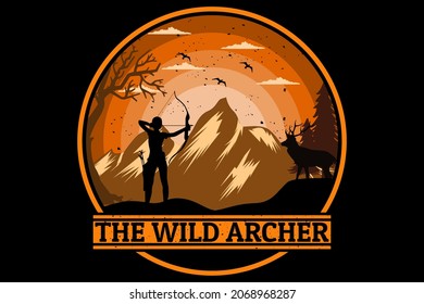 The wild archer design vintage retro