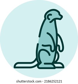 Wild baby otter, illustration, vector on a white background.