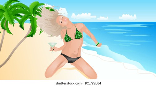 wild beach girl