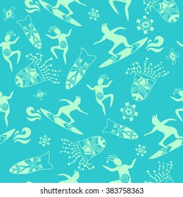 wild beach. seamless pattern