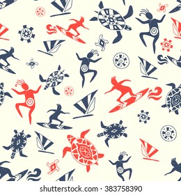 wild beach. seamless pattern