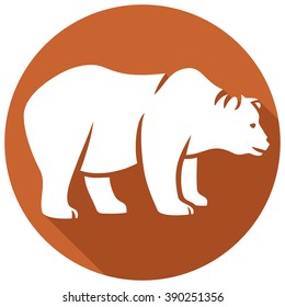 wild bear flat icon (grizzly)