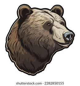 Wild Bear Flat Icon Isolated On White Background