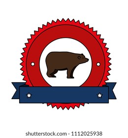 wild bear grizzly with ribbon frame