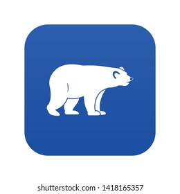 Wild bear icon digital blue for any design isolated on white vector illustration
