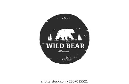 wild Bear logo design vector premium, emblem logo vintage illustration