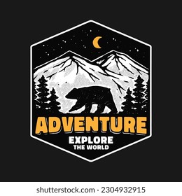 wild bear in nature illustration