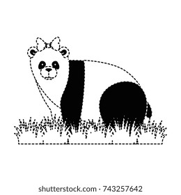 wild bear panda with bush