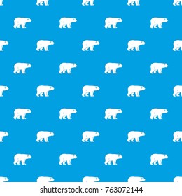 Wild bear pattern repeat seamless in blue color for any design. Vector geometric illustration