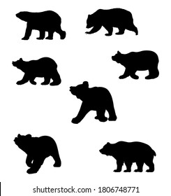 Wild bear silhouette vector icon