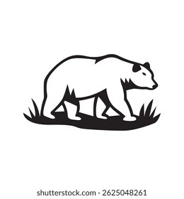 Wild bear silhouette vector illustration