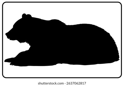 Wild Bear Silhouette – Wildlife Animal Vector, Standing Bear Silhouette – Forest Animal Vector