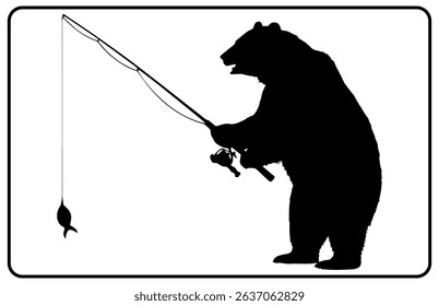 Wild Bear Silhouette – Wildlife Animal Vector, Standing Bear Silhouette – Forest Animal Vector