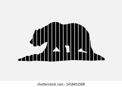 Wild bear vector line icon. Vector illustration