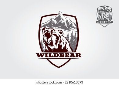 Wild Bear Vector Logo Illustration. Vector logo template suitable for businesses and product names.