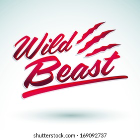 Wild Beast - vector lettering icon - design 