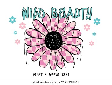 wild beauty slogan print grunge  typography, for tee t shirt or poster, vector illustration