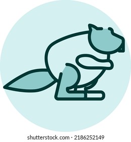 Wild beaver, illustration, vector on a white background.