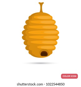 Wild bee hive color flat icon