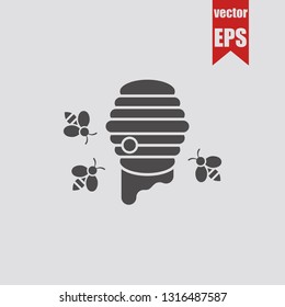 Wild bee hive icon.Vector illustration.