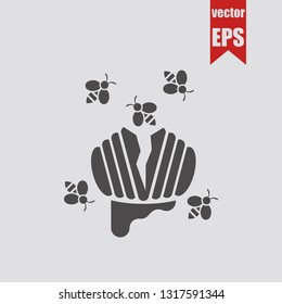 Wild bee hive icon.Vector illustration.