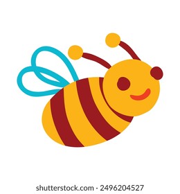 Wild bee insect animal icon illustration on white background.