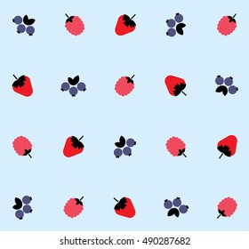 Wild Berries pattern. Vector illustration. 