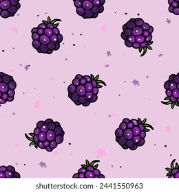 Wild berries pattern. Very berry, blackberry, raspberry, blueberry, color background. Seamless pattern for printing on print, textile