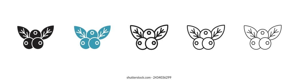 Wild Berries Vector Icon Set. Berry Essence Icon vector symbol for UI design.