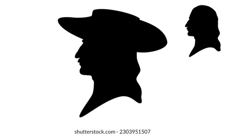 Wild Bill Hickok silhouette, high quality vector