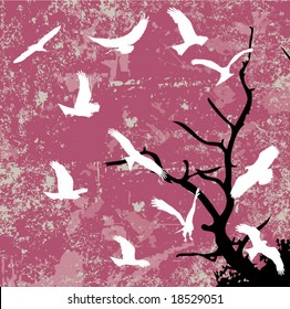Wild bird silhouettes abstract design