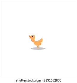 Wild birds funny yellow duck flying swimming water brown wings vector birds cartoon style duck bird wild adorable wildlife natural illustration vector