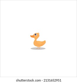 Wild birds funny yellow duck flying swimming water brown wings vector birds cartoon style duck bird wild adorable wildlife natural illustration vector