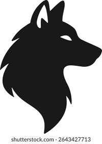 Wild black tribal wolf head silhouette icon vector illustration