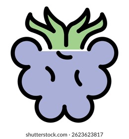 Wild blackberry icon. Outline wild blackberry vector icon color flat isolated