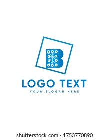 Vorlage für freihändige Blütenbriefe Typ B Logo, Vektorlogo für Geschäfts- und Firmenidentität 